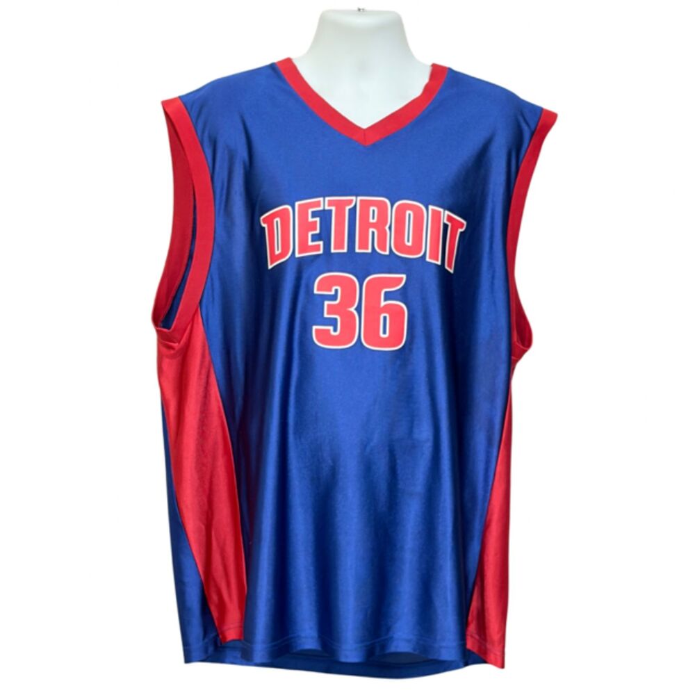 Rasheed Wallace Detroit Pistons #36 NBA Jersey Blue Red Mens XL Basketball